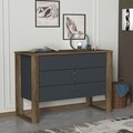 Comoda Bumerang, Tera Home, 110x44.8x76 cm, maro/antracit