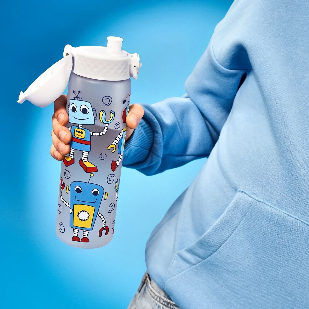 Sticla apa pentru copii Slim, recyclon, 500ml, Robots - Ion8 - imagine 7