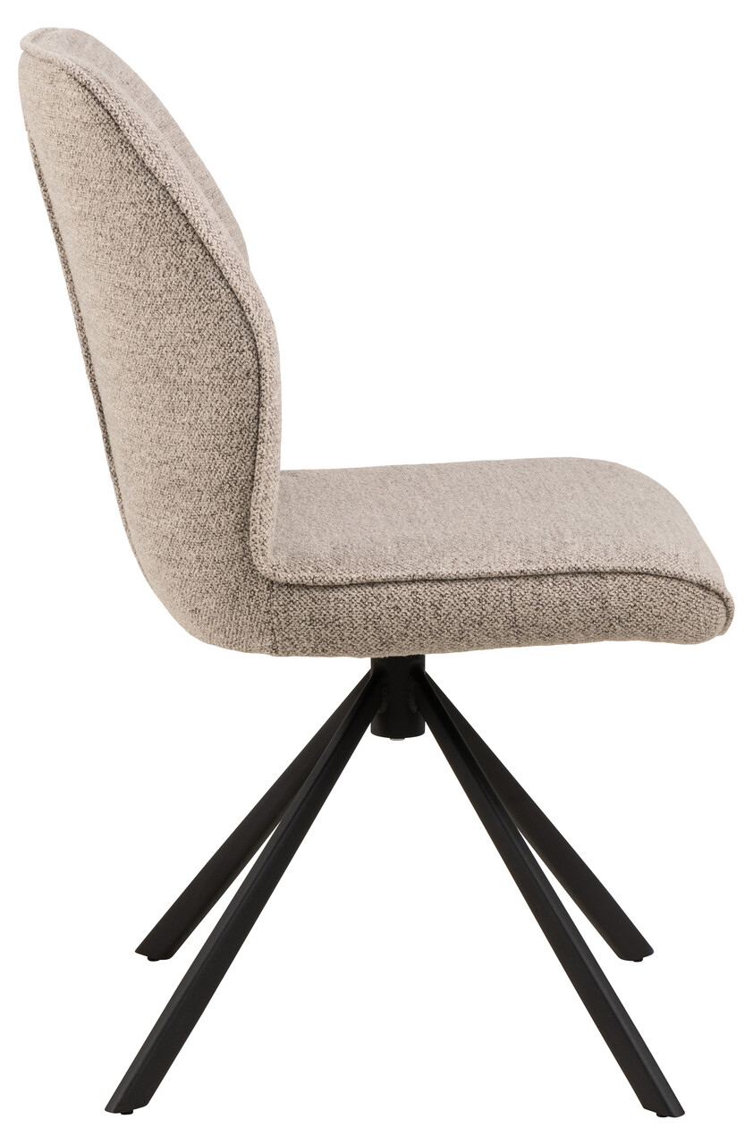 Scaun Aura, Actona, 51x61.5x88.5 cm, rotativ, tesatura Boucle/otel, bej - view 6
