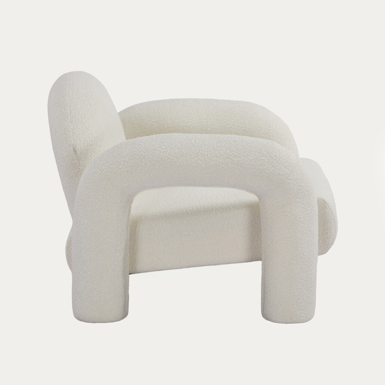 Fotoliu Sedia, Homla, 95x88x70 cm, MDF/metal/tesatura teddy boucle, ecru — imaginea 4