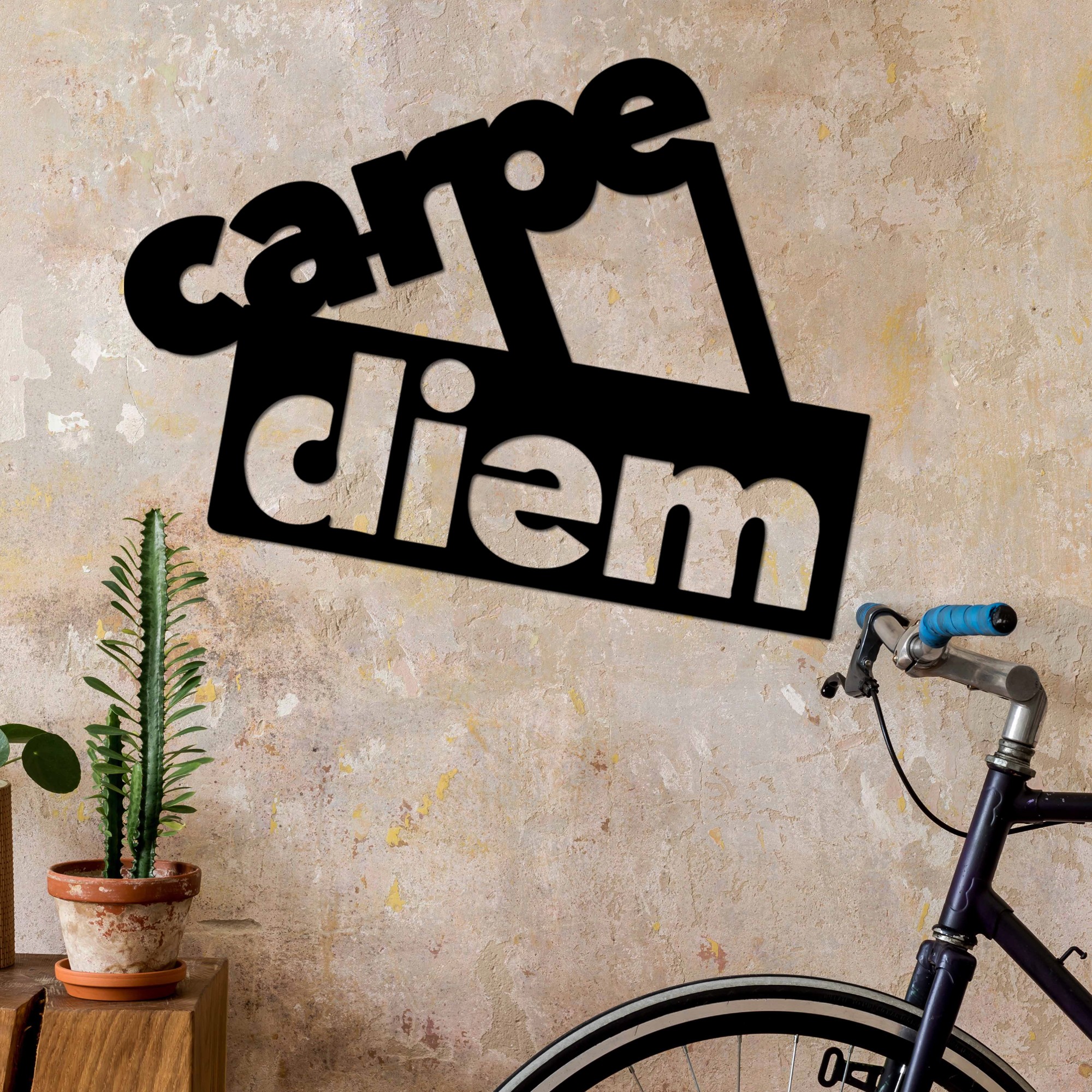Decoratiune de perete, Carpe Diem 3, Dimensiuni: 56 x 44 cm, Negru