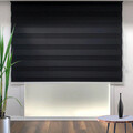 Jaluzea rulou zebra / roleta textila, Pliseli Day & Night, 160x200 cm, poliester, negru