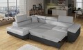 Coltar extensibil stanga 4 locuri, ELTAP, Anton, 272x203x85 cm, lemn/poliester, gri deschis/gri inchis