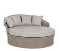Pat de zi cu parasolar si perne Siesta Daybed, Bizzotto, 168x168x145 cm, aluminiu/fibre sintetice impletite, bej