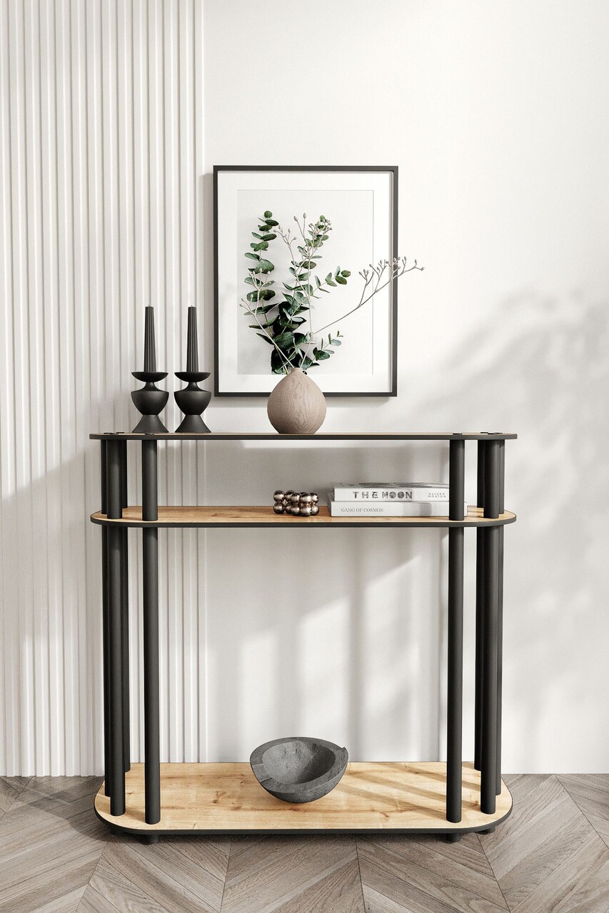 Dulap, Hanah Home, Cruise, 90x30x84 cm, MDF , Stejar - view 2