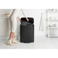 Cos de gunoi cu pedala, Brabantia, Bo Pedal, 2x30 L, 36.3x54.1x65.2 cm, otel, negru mat