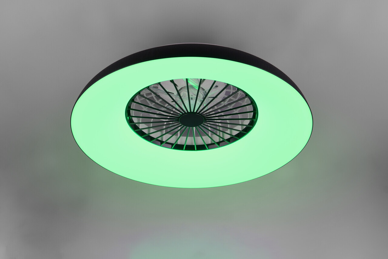 Plafoniera cu ventilator Svaerholt, RL, 60x19.5 cm, 34W/4W, 1x SMD/1x LED, plastic, alb/negru - view 5