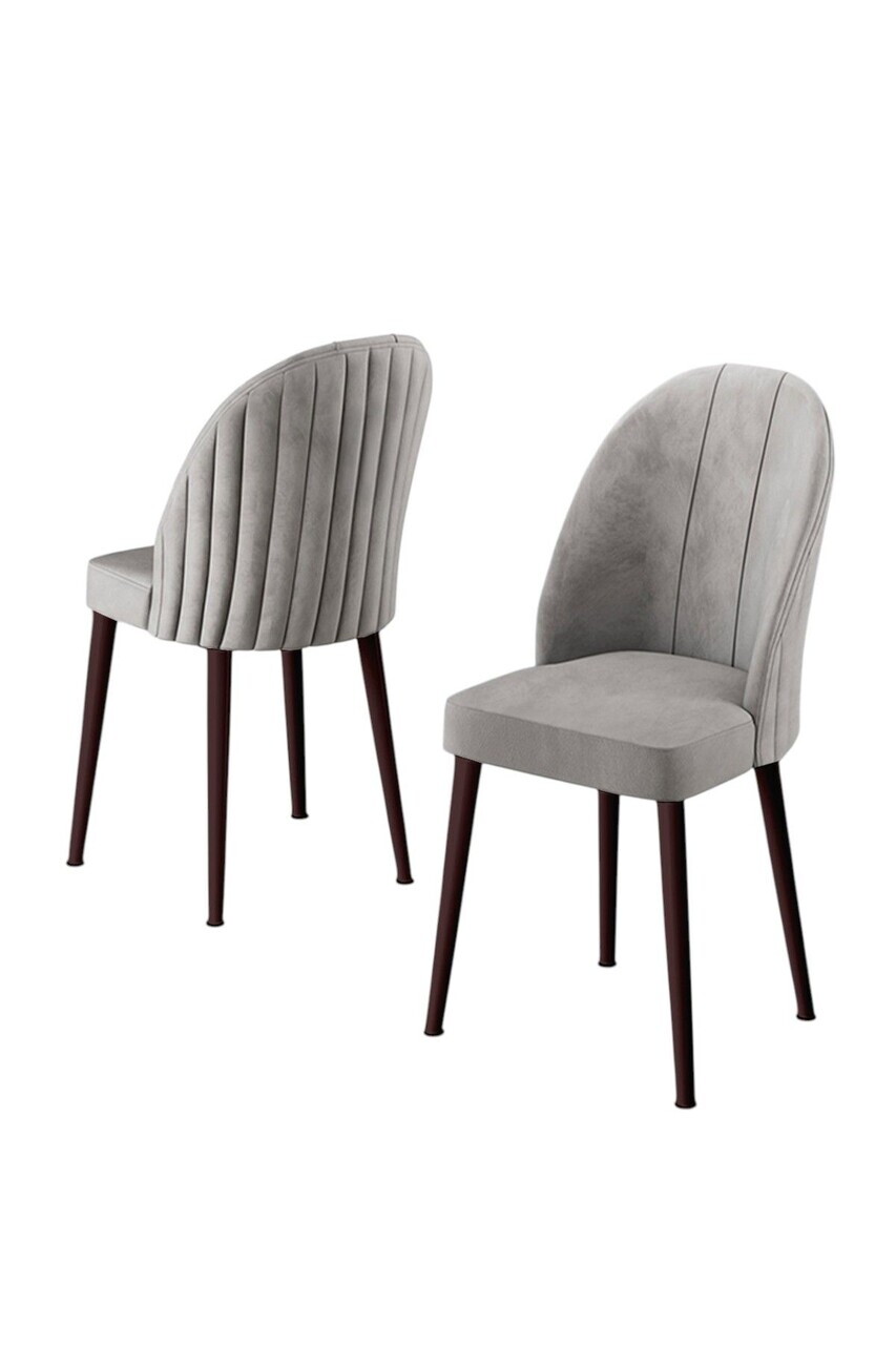 Set scaune 6 piese, Hanah Home, Mara, Gri/Maro — imaginea 2