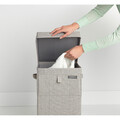 Cos de rufe stivuibil, Brabantia, Linn, 35 L, 37x32x44.5 cm, textil, gri
