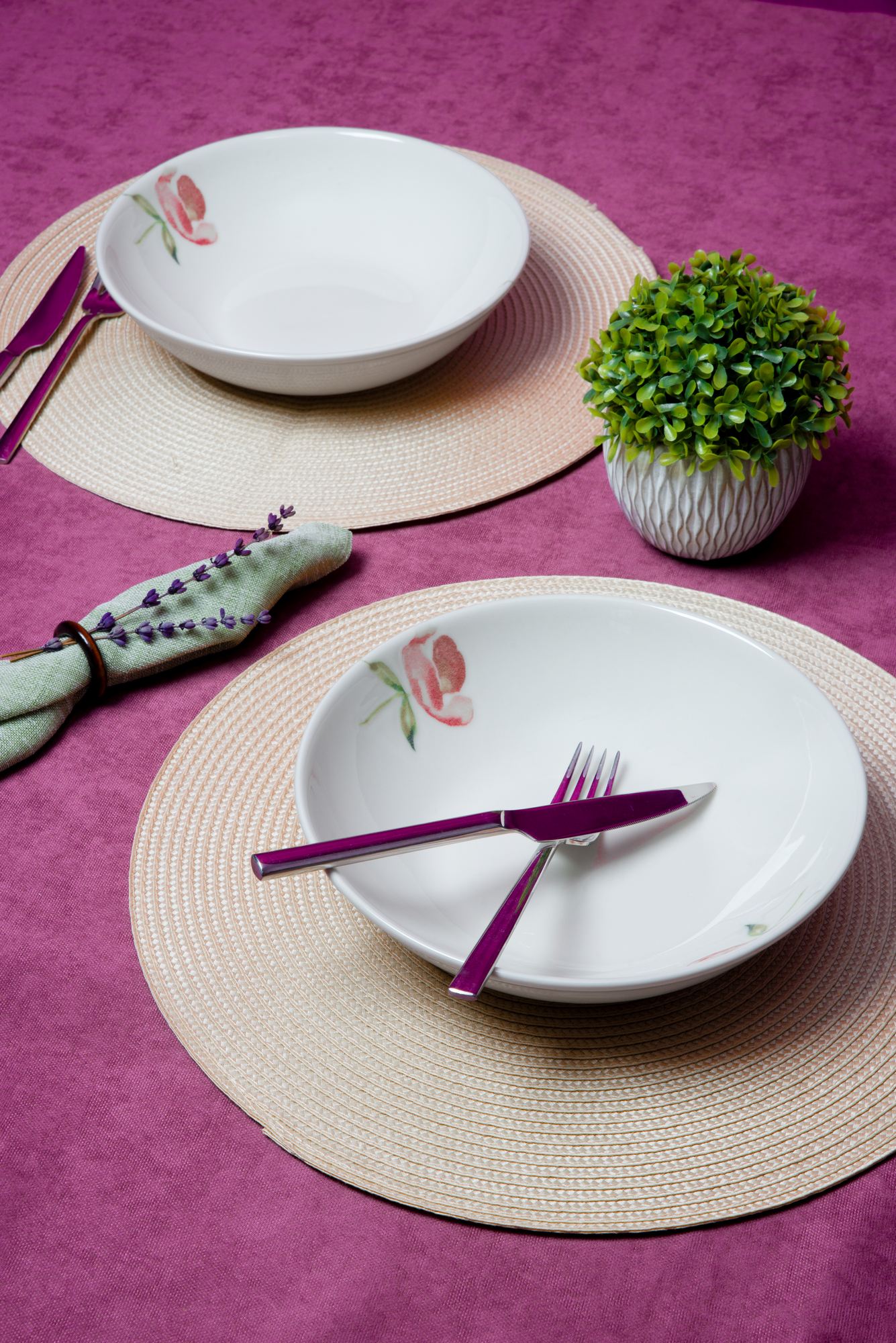 Set de boluri pentru salată, Hermia, 858CMR1508, PORȚELAN, Multicolor