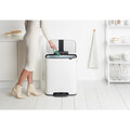 Cos de gunoi cu pedala, Brabantia, Bo Pedal, 60 L, 36.3x54.1x65.2 cm, otel, alb