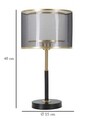 Lampa de masa Levels, Mauro Ferretti, Ø25 x 48 cm, 1 x E27, 40W, fier/textil, negru/auriu
