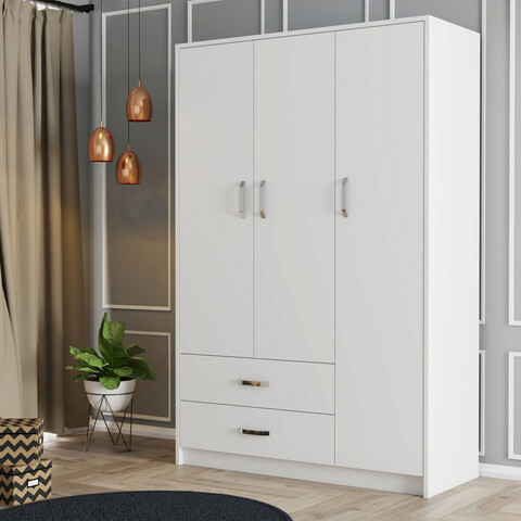 Dulap pentru haine, Mezza, Grande 3512, 120×181.8x48cm, Alb 120x181.8x48cm imagine 2022