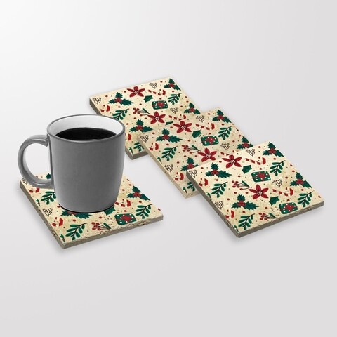 Set 4 suporturi de pahar tba4734550, taylor, 10x10x1 cm, piatra, multicolor