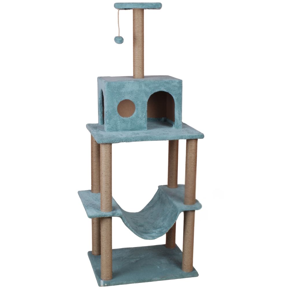 Casă pentru pisici, Paws & Whiskers, Marina, MATERIAL TEXTIL WELSOFT, Turcoaz