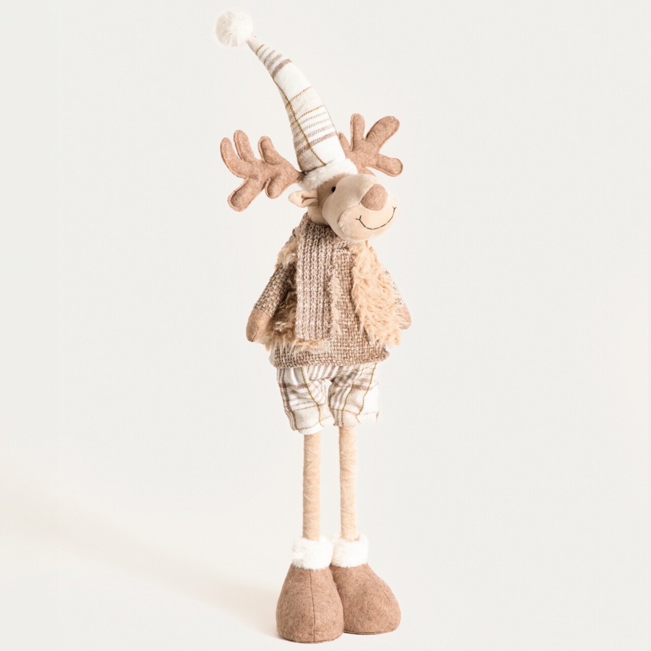 Decoratiune ren Raquel Homla 94 cm poliester/metal bej