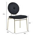 Scaun Cynthia, InArt, 50x59x87 cm, fier/catifea, auriu/negru