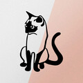 Decoratiune de perete, Cat 2 Metal Decor, metal, 39 x 55 cm, negru