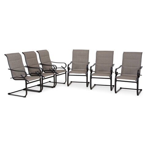 Set 6 scaune pentru gradina/terasa carly, 73x59x101 cm, negru/maro
