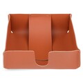 Suport servetele, Ruca, 18 x 6 x 18 cm, piele ecologica, maro