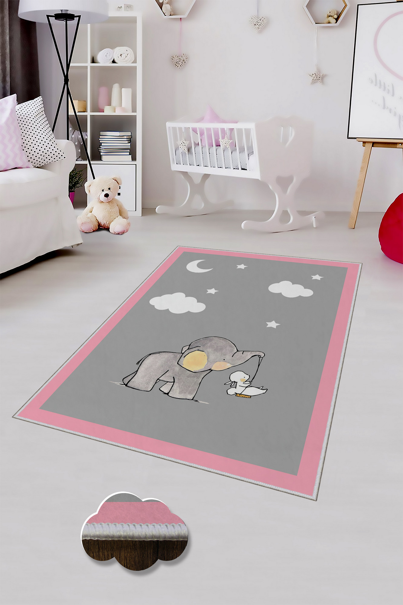 Covor, WOOKECE008, 50x80 cm, Poliester, Multicolor