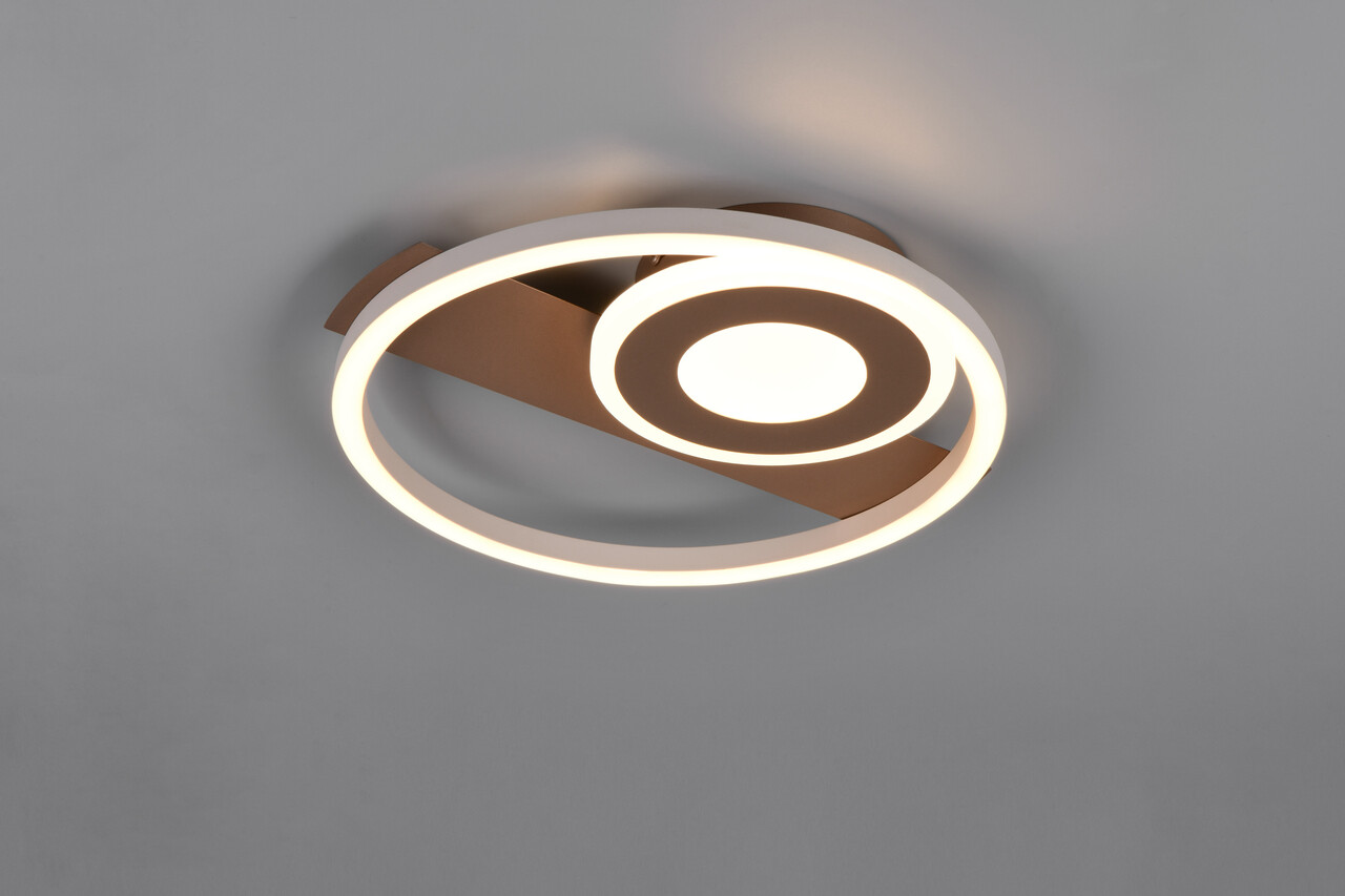 Plafoniera Horus, RL, 32x30.5x5 cm, 22W, 1x SMD, metal, maro/alb