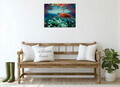 Tablou decorativ, DC370, 60% bumbac/40% poliester, Rama de lemn, Multicolor