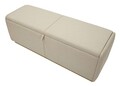 Bancheta cu spatiu depozitare Beauty, Mauro Ferretti, 130x45x45 cm, lemn de pin/MDF/metal, crem/auriu
