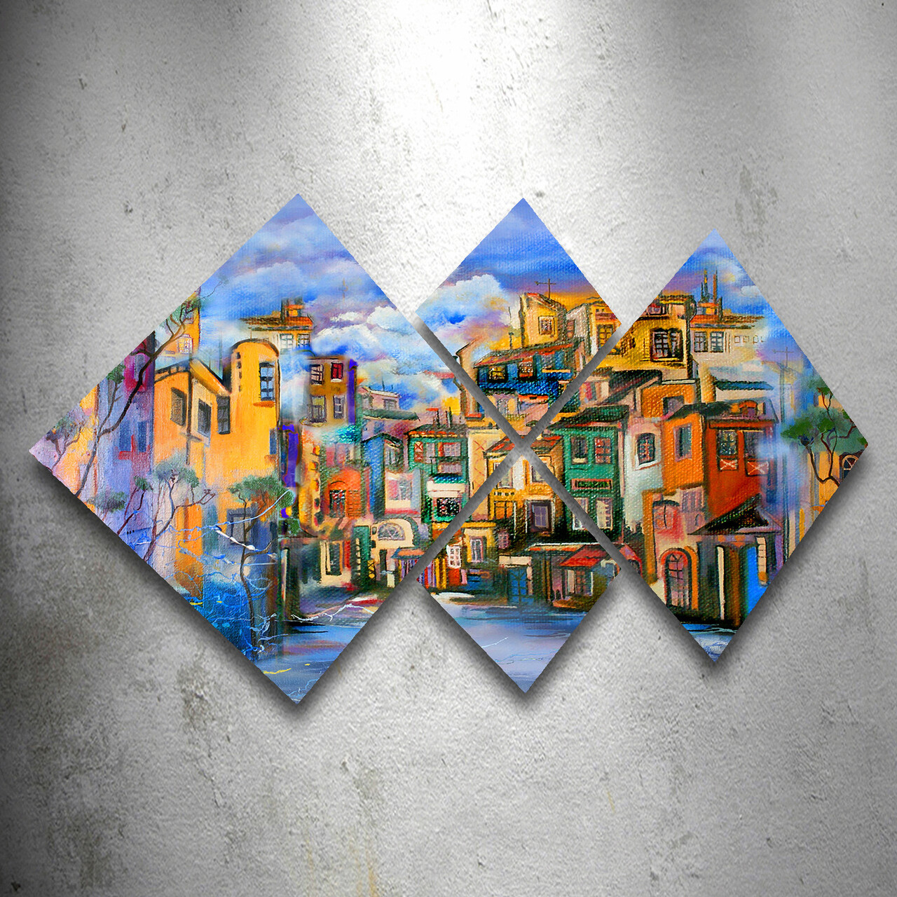 Set 4 tablouri decorative, 4MDF255643813, MDF, Imprimat UV, Multicolor - 1 | YEO