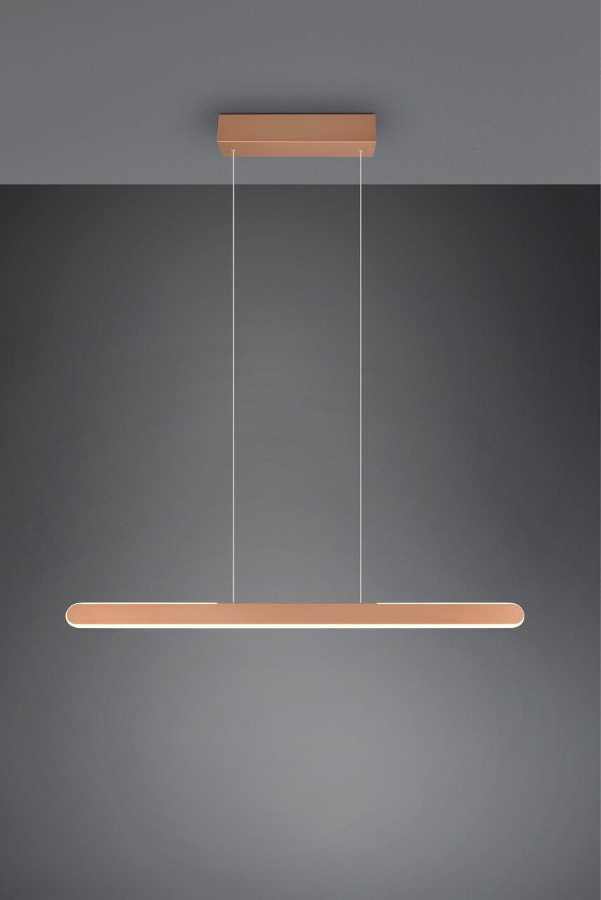 Lustra Helios, TRIO, 100x8.5x160 cm, 28W, 1x SMD, metal, maro