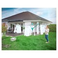 Uscator rotativ Leifheit, Linomatic 500 Easy, 50 m capacitate de uscare, aluminiu/plastic, argintiu/turcoaz