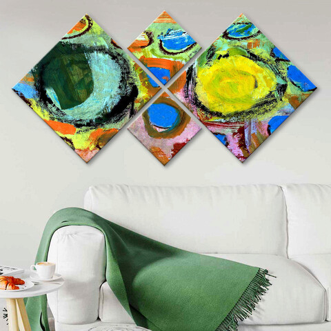 Set 4 tablouri decorative, 4mdf60489787, mdf, imprimat uv, multicolor
