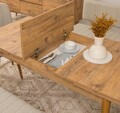 Set masă și scaune extensibile (6 bucăți), Vella, Vina, Pin Atlantic / Smântână
