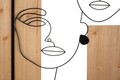 Decoratiune de perete Faces, Mauro Ferretti, 63x90 cm, fier/MDF, negru/maro