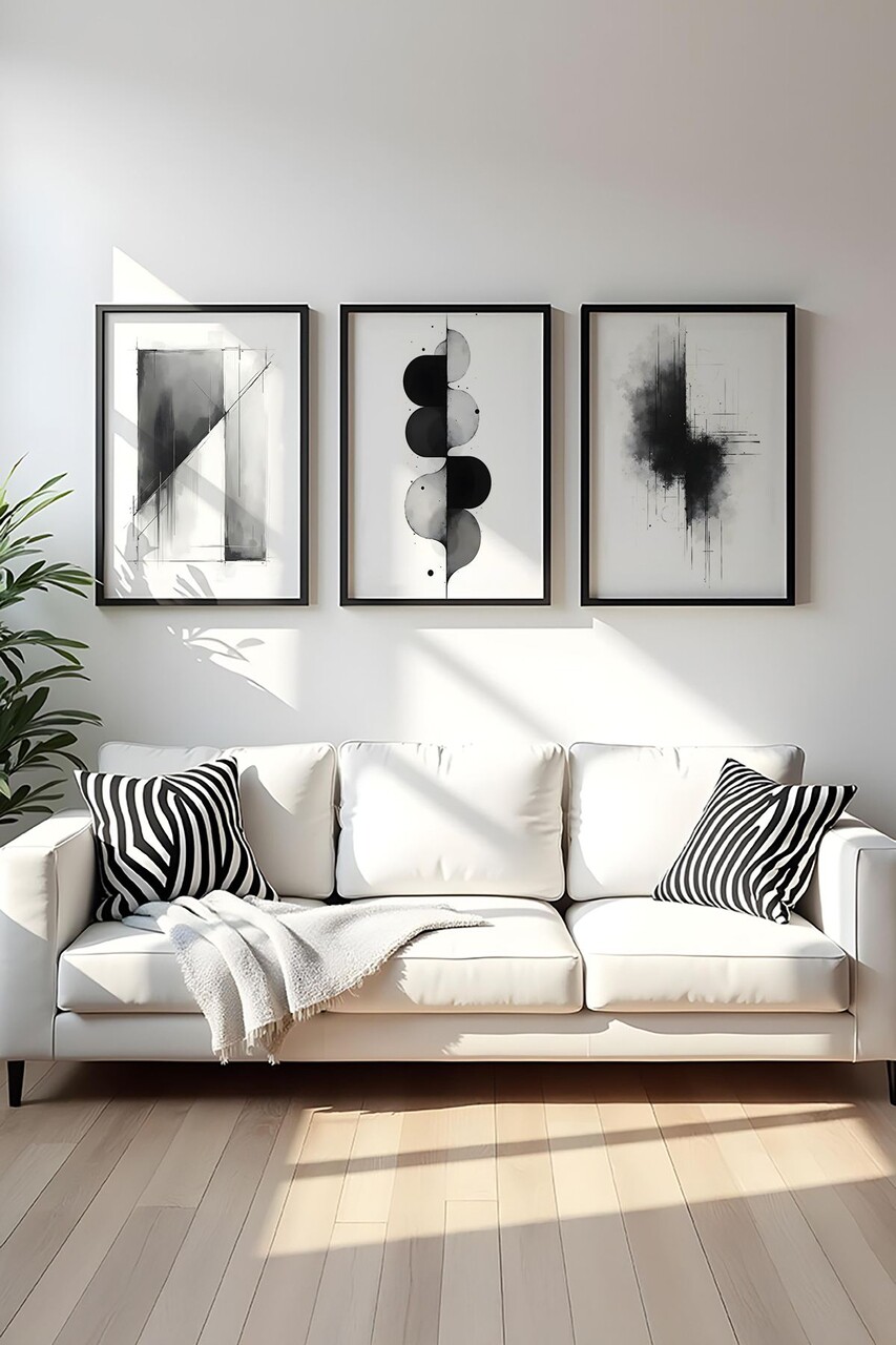 Set 3 tablouri decorative Huhu433 Cadru: 100% LEMN MASIV (Grosime: 2 cm) Multicolor