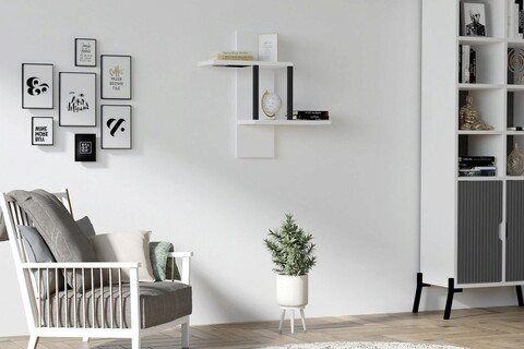 Raft de perete, asse home, herra , 40x60x20 cm, pal , alb