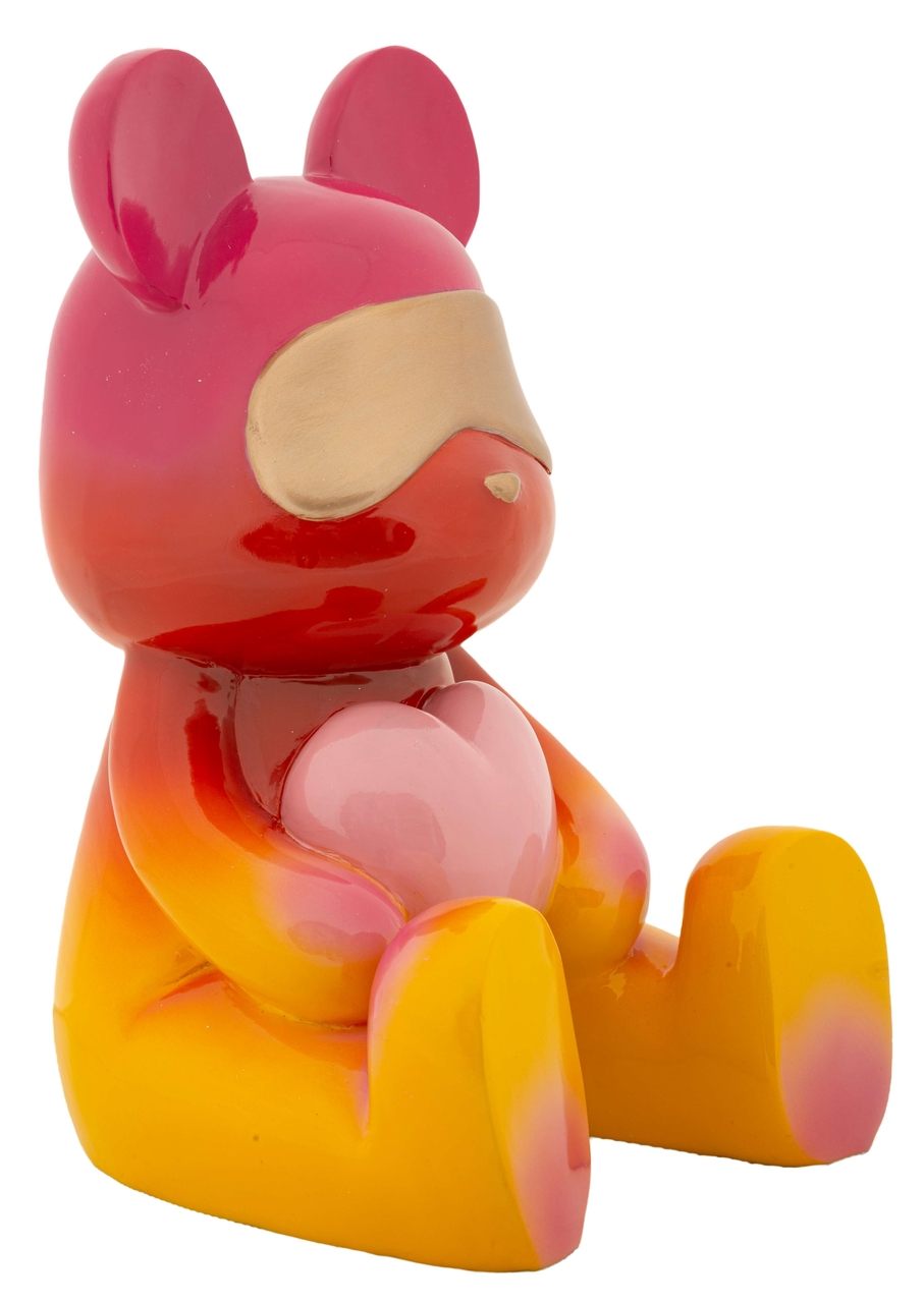 Figurina /sculptura decorativa Sitting Rainbow Teddy, Mauro Ferretti, 21.5x20.5x32 cm, polirasina, multicolor