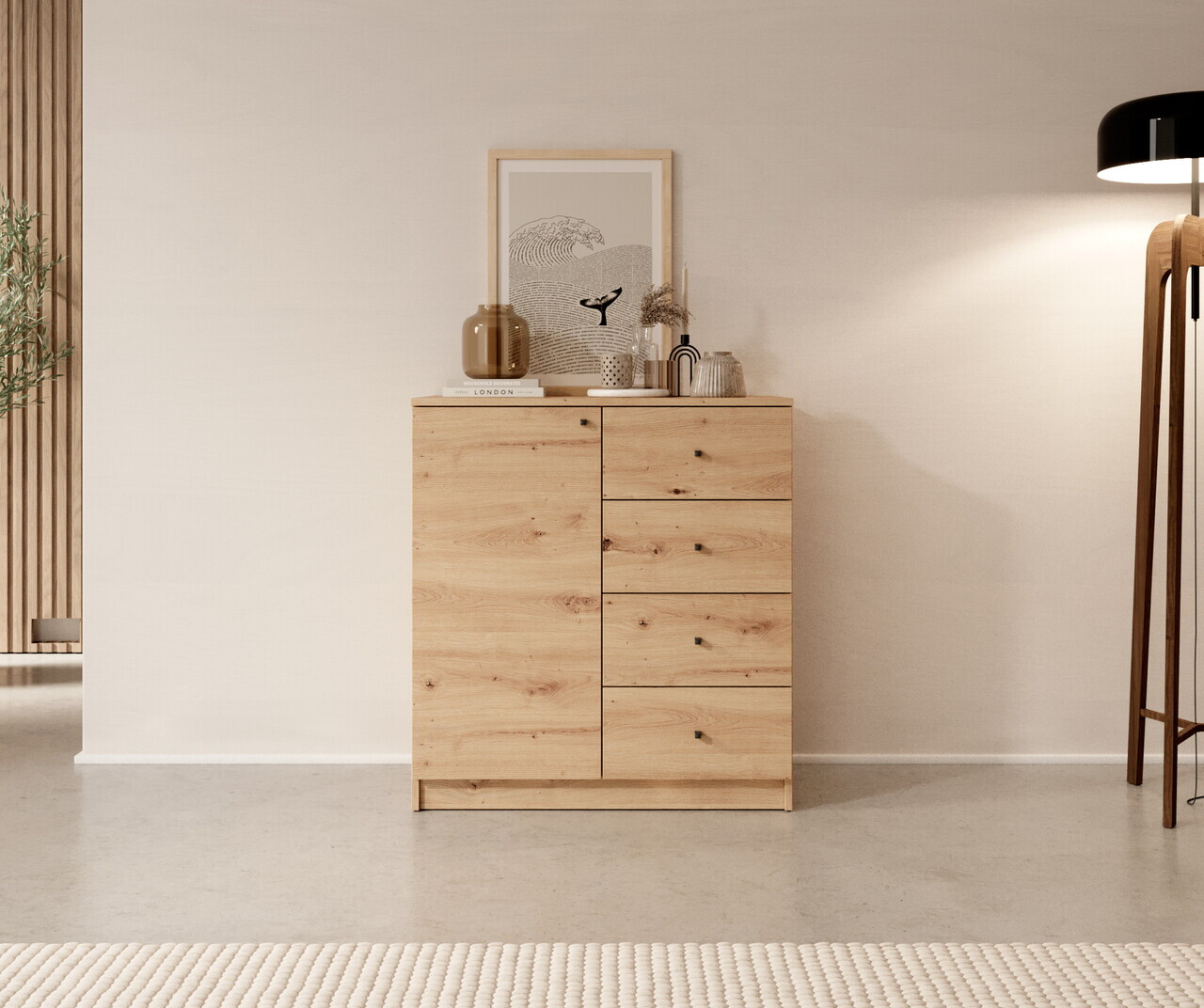 Comoda ADRK, Evi, 80x40x87 cm, PAL laminat, artisan