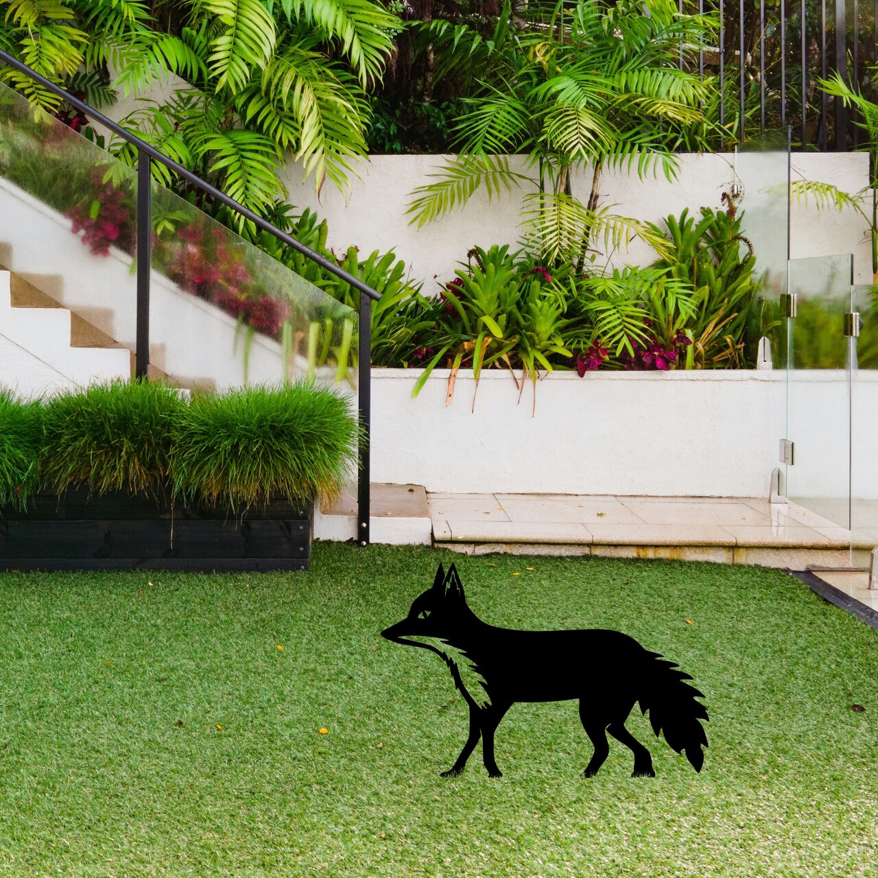 Obiect decorativ de grădină, Fox 01, 48x50 cm, Negru - view 3
