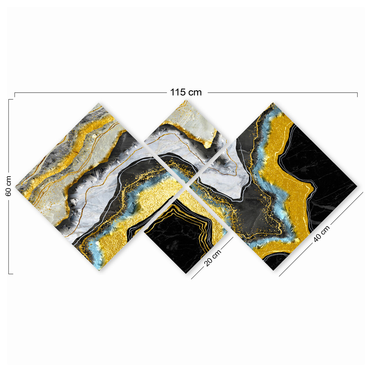 Set 4 tablouri decorative, 4MDF19589560392, MDF, Imprimat UV, Multicolor