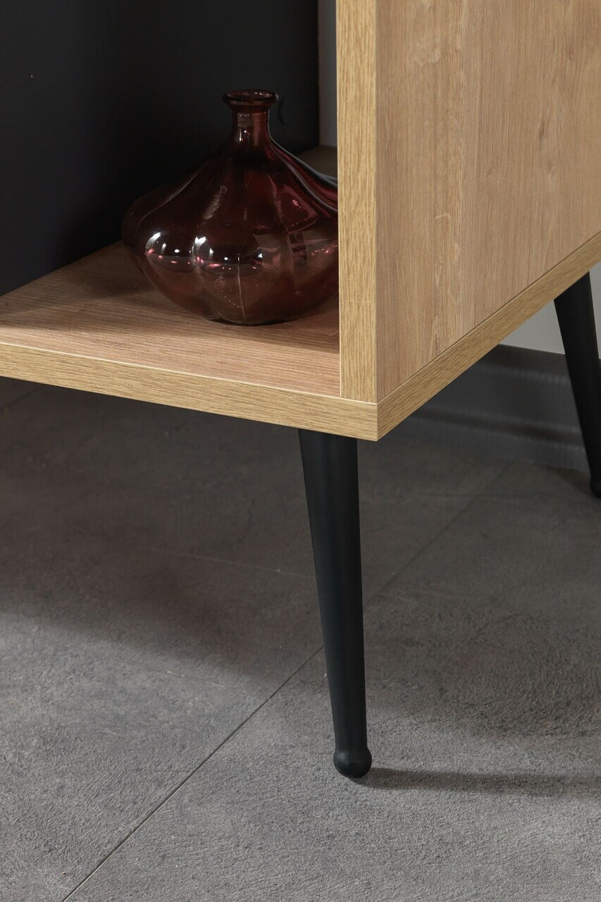 Consola, Hanah Home, Şile 4109, 100x83x44 cm, PAL, Stejar safir / Antracit — imaginea 7