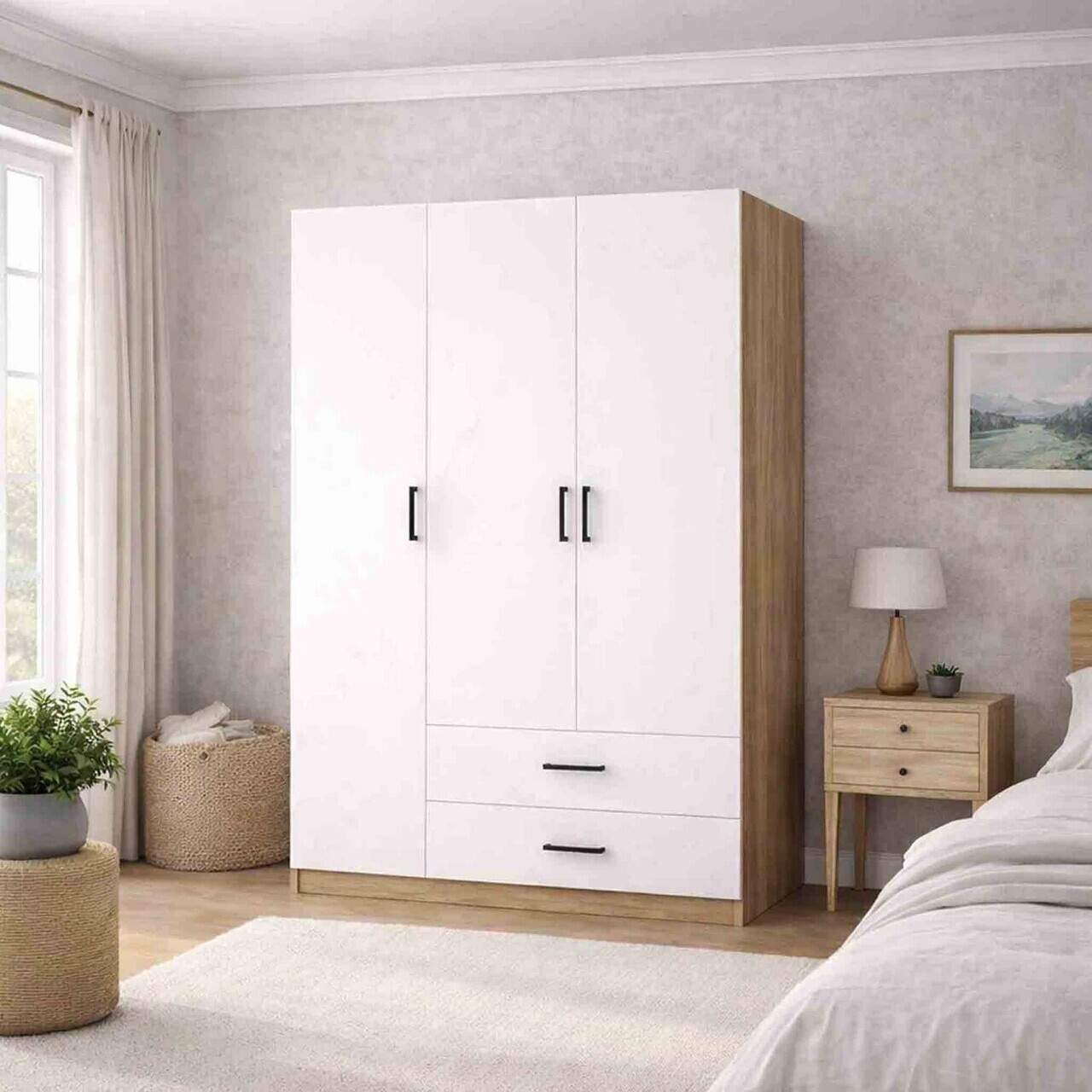 Dulap pentru haine Hanah Home Yaman 1600-209 120x181x45 cm PAL Nuc/Alb