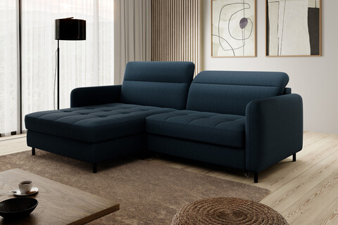 Coltar extensibil stanga 3 locuri ELTAP, LT-40MAN, Gomsi, 228x165x100 cm, lemn/poliester, albastru inchis