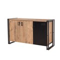 Bufet inferior Cosmo Nora, Sapphire, 140x45x80 cm, natural/negru