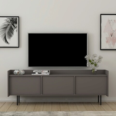 Comoda TV, Inarch, Atlas, 183.6x63x37 cm, Gri/Negru Inarch