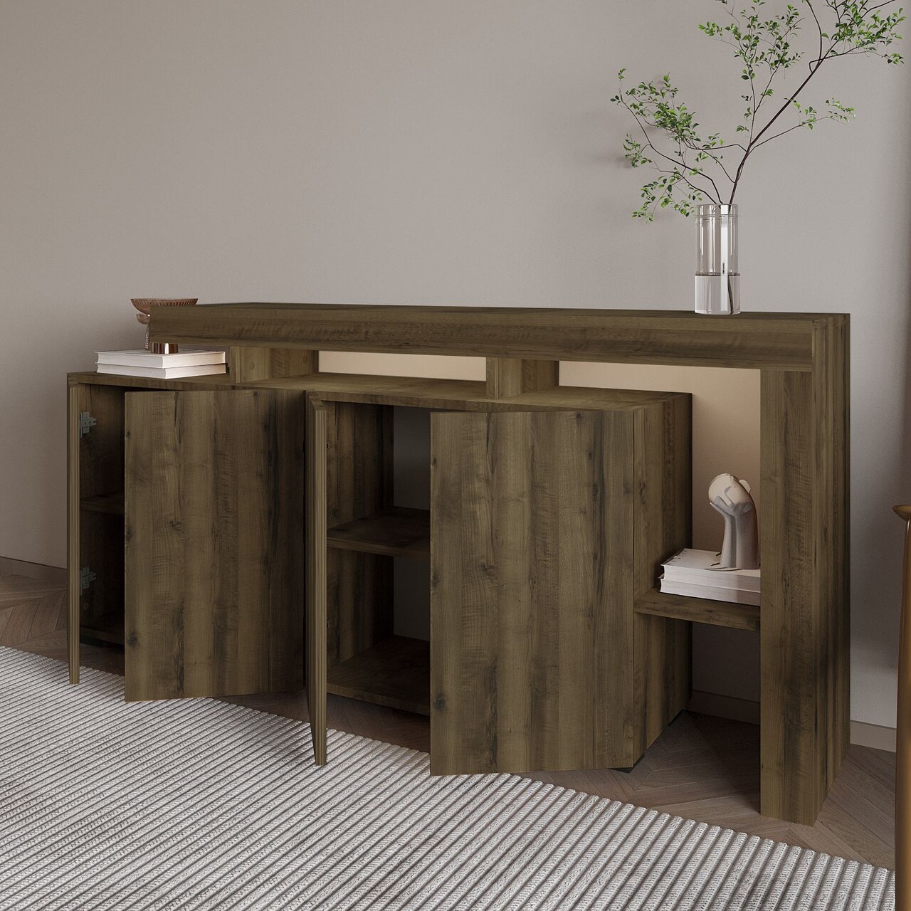 Consola, Hanah Home, Beliz, 170x80x35 cm, Nuc antic - view 3