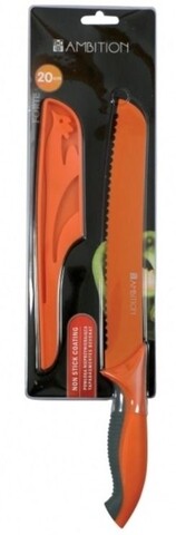 Cutit pentru paine forte, ambition, 20 cm, inox, cu teaca, non-stick