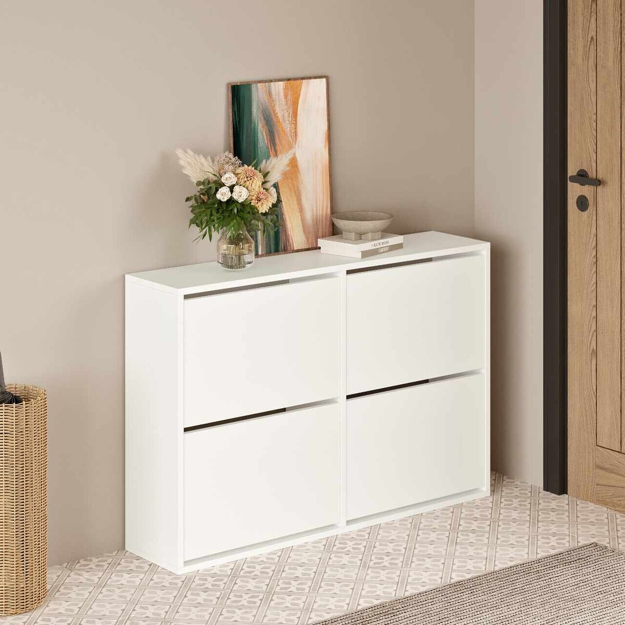 Pantofar Hanah Home Toledo 117.5x79x27 cm PAL Alb