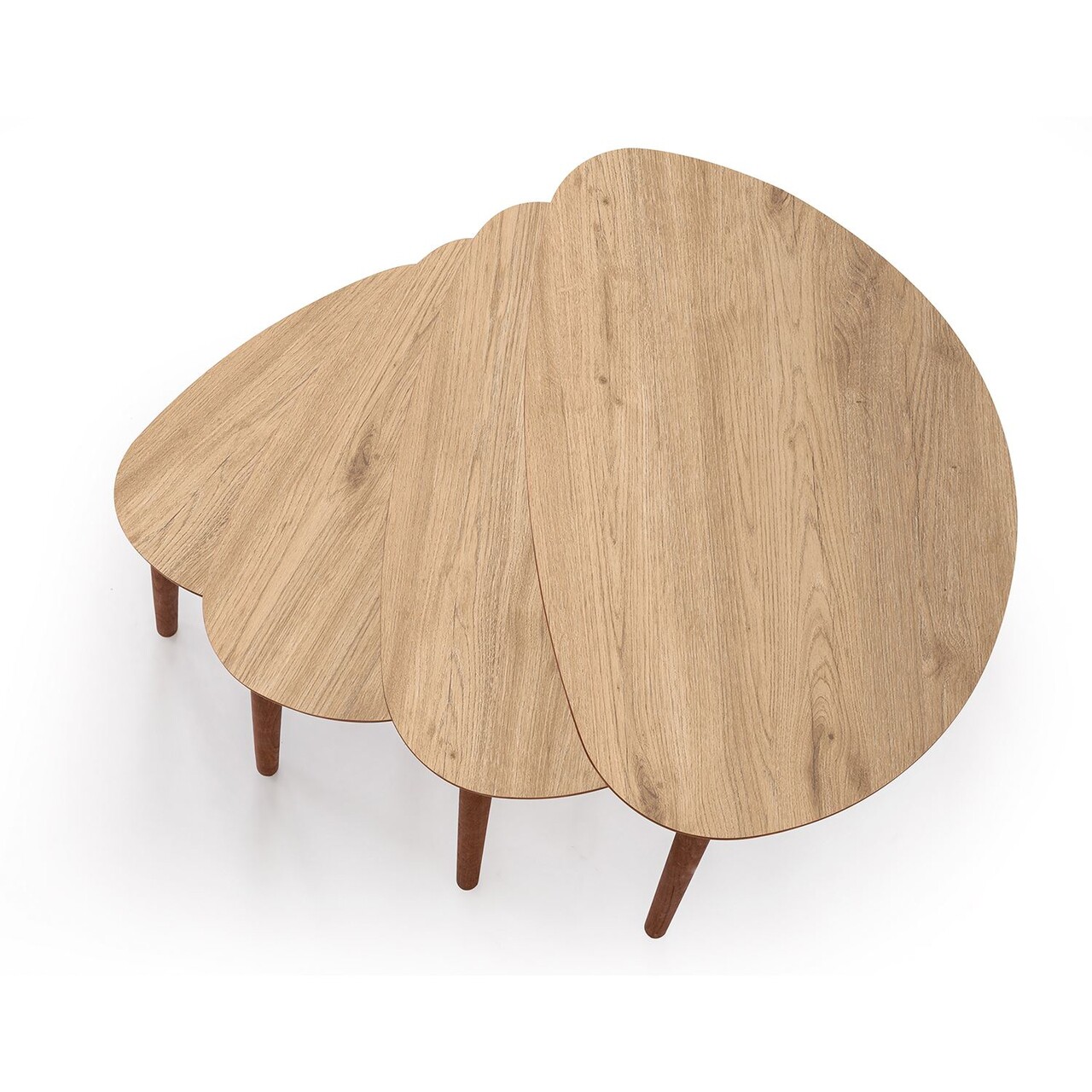 Set masute Nesting 4 piese, Hanah Home, Nora, Stejar - imagine 5