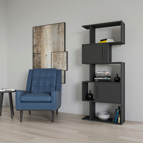 Corp biblioteca, retricy, raven, 72x25x171.8 cm, pal, antracit